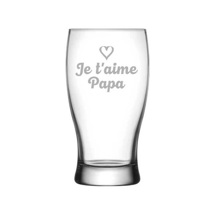Verre gravé - Je t'aime Papa