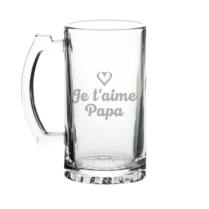 Verre gravé - Je t'aime Papa