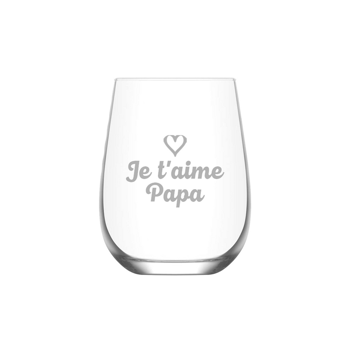 Verre gravé - Je t'aime Papa