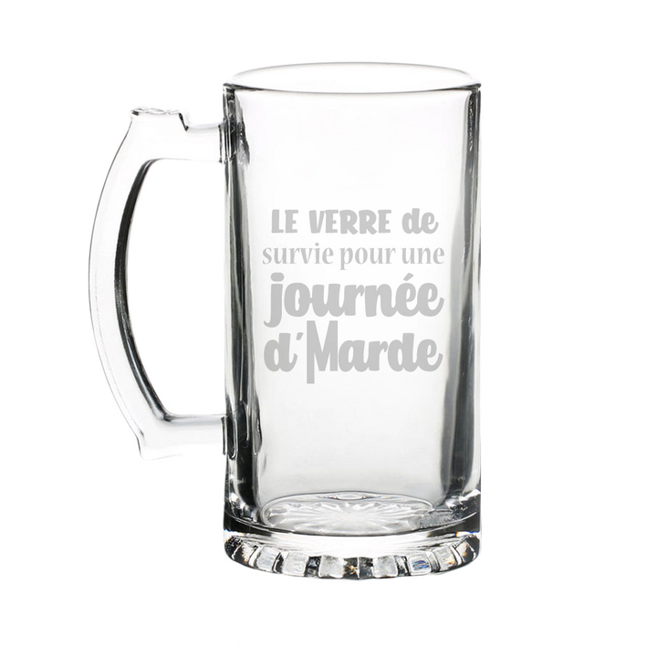 Verre gravé  - Journée d'Marde