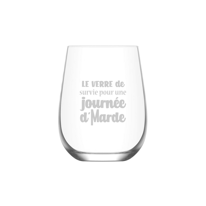 Verre gravé  - Journée d'Marde