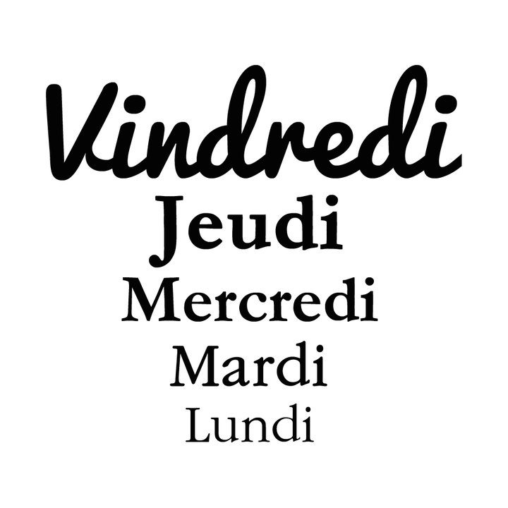 Verre à vin gravé - Jours de la semaine