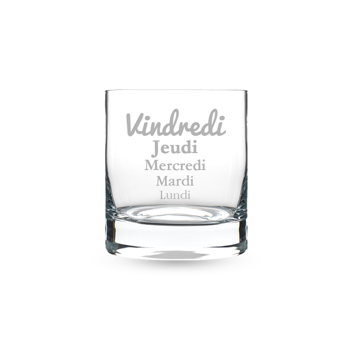 Verre à vin gravé - Jours de la semaine