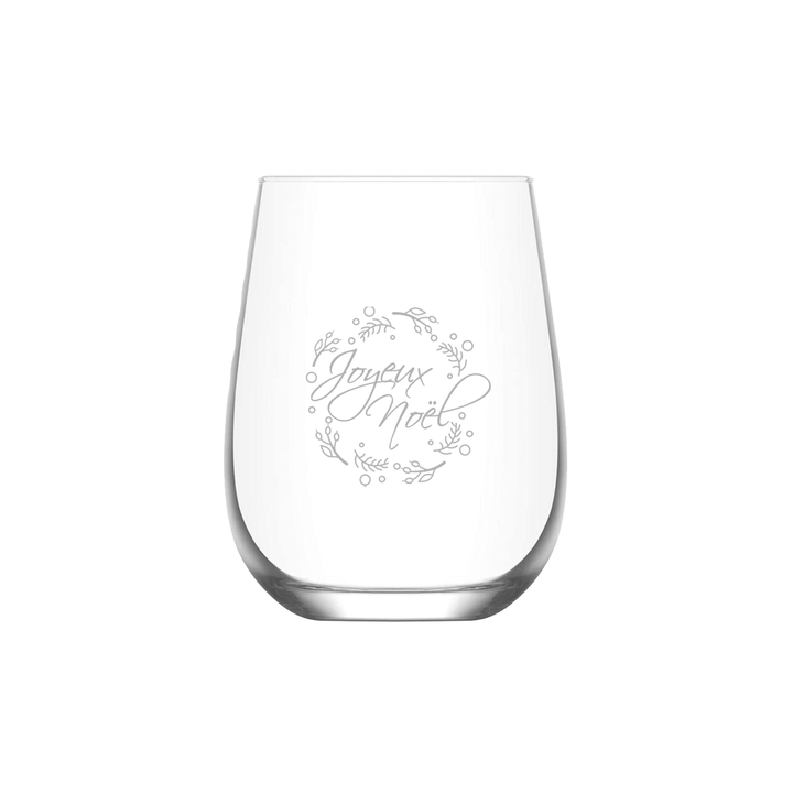 Verre gravé - Joyeux Noël