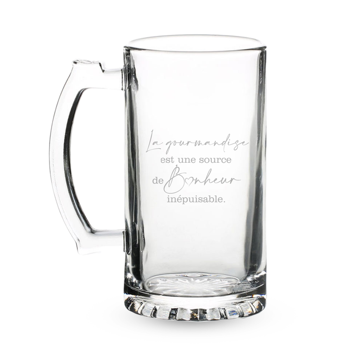 Verre gravé - La gourmandise, source de Bonheur inépuisable