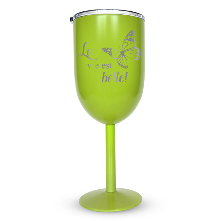 Verre gravé - La vie est belle!