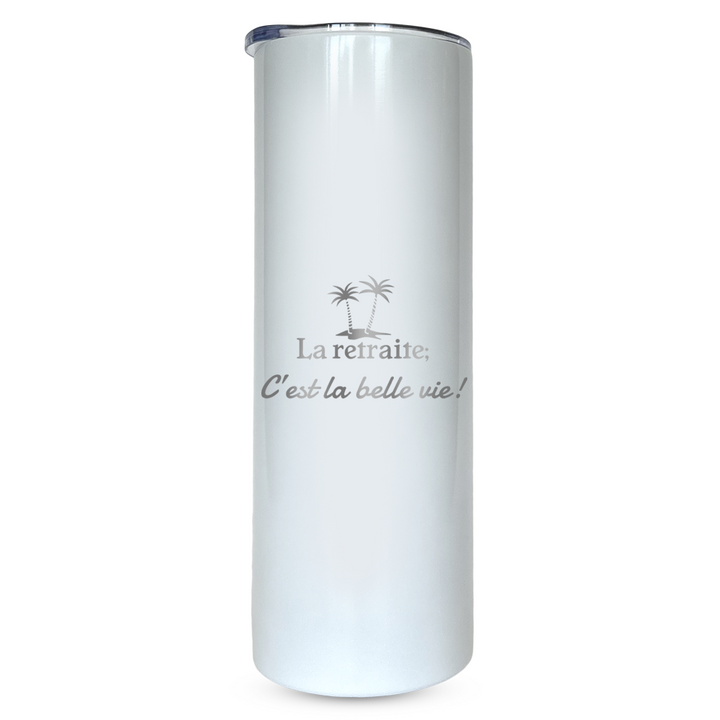 Verre gravé - La retraite c'est la belle vie