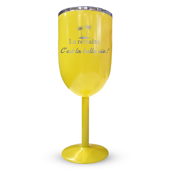 Verre gravé - La retraite c'est la belle vie