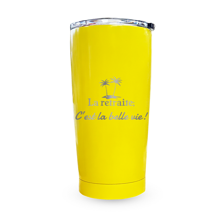 Verre gravé - La retraite c'est la belle vie