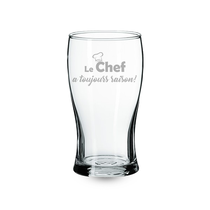 Verre gravé - Le Chef a toujours raison