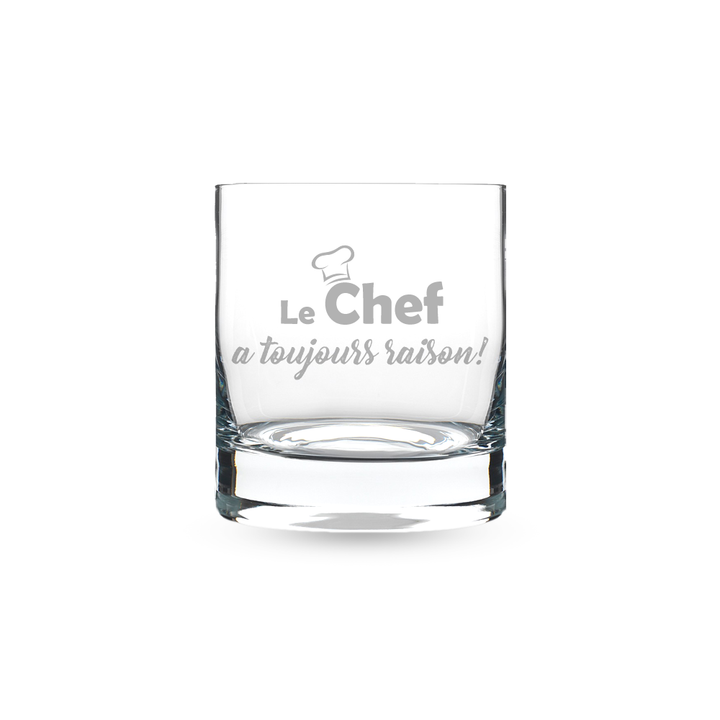 Verre gravé - Le Chef a toujours raison