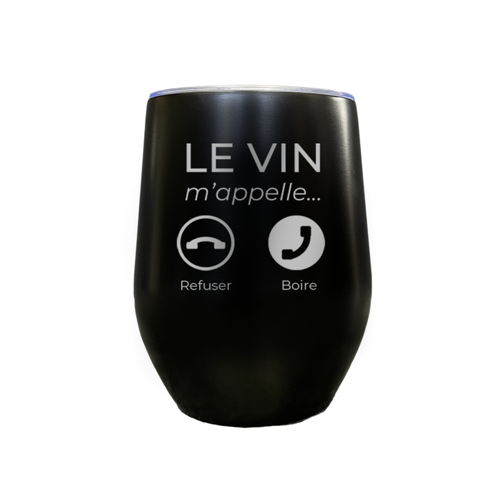 Verre à vin gravé - Le vin m'appelle