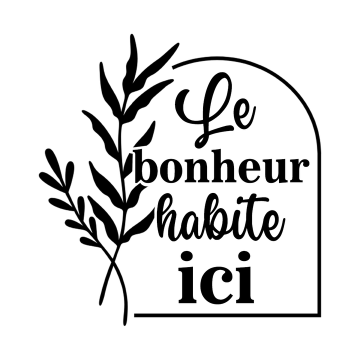 Verre gravé - Le bonheur habite ici