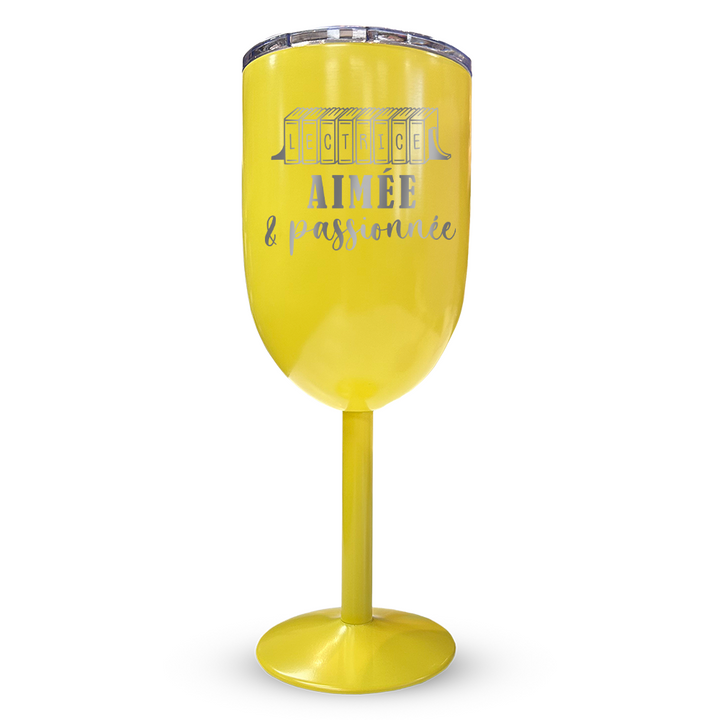 Verre gravé - Lectrice aimée & passionnée