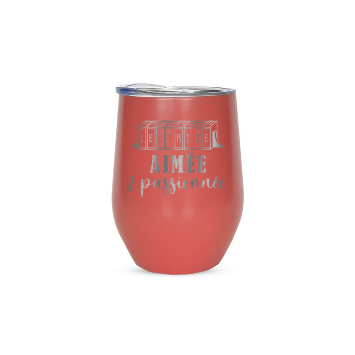 Verre gravé - Lectrice aimée & passionnée