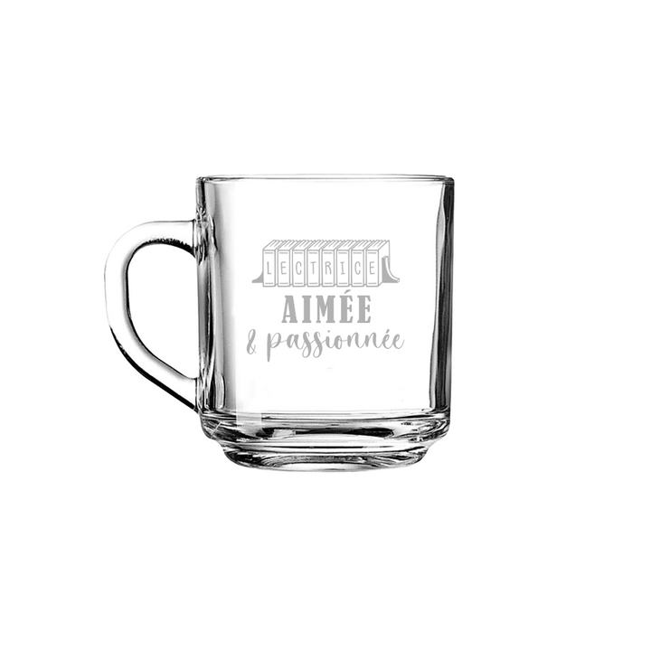 Verre gravé - Lectrice aimée & passionnée