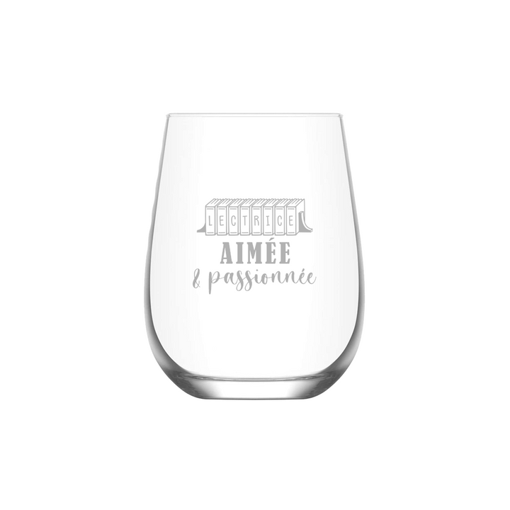 Verre gravé - Lectrice aimée & passionnée