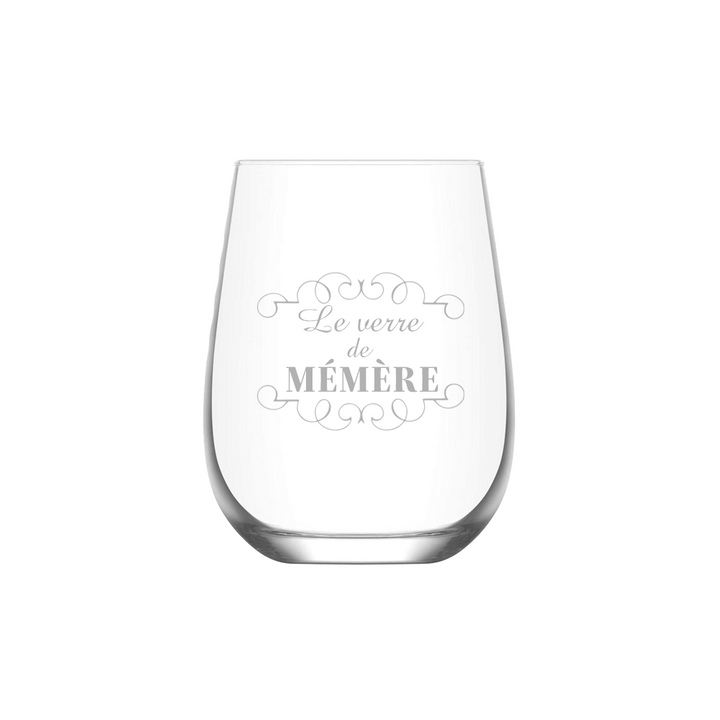 Verre gravé - Le verre de mémère
