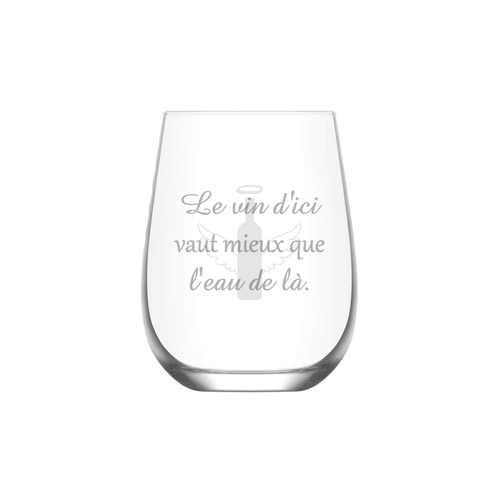 Verre gravé - Le vin d'ici