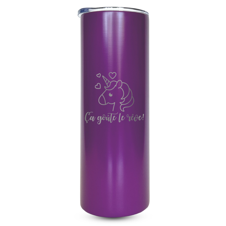 Verre gravé - Ça goûte le rêve! Peut contenir des traces de larmes de licorne