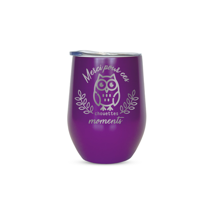 Verre gravé - Chouette