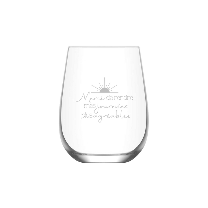 Verre gravé - Merci de rendre mes journées plus agréables