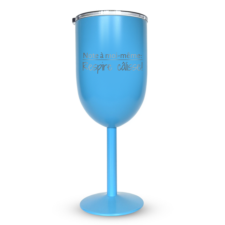 Verre gravé - Note à moi même respire