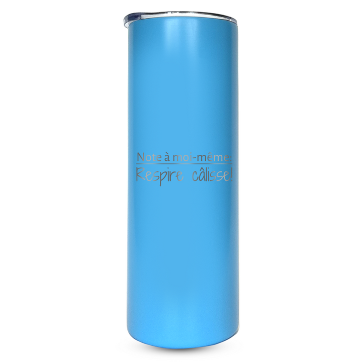 Verre gravé - Note à moi même respire