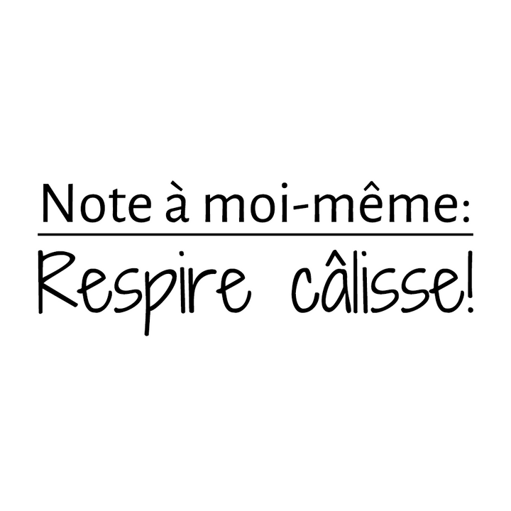 Verre gravé - Note à moi même respire