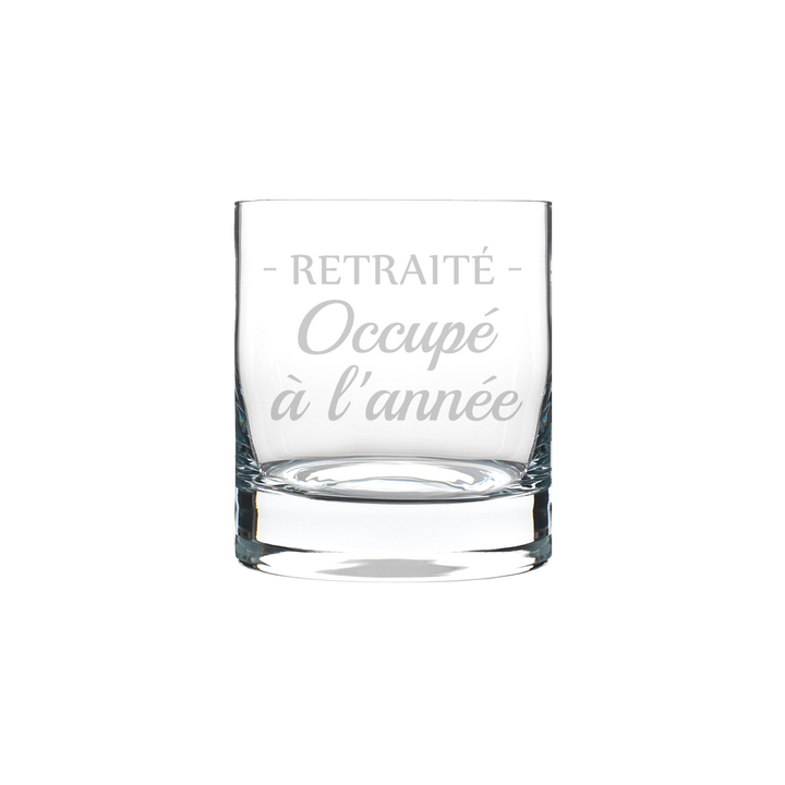 Verre gravé - Retraité Occupé à l'année