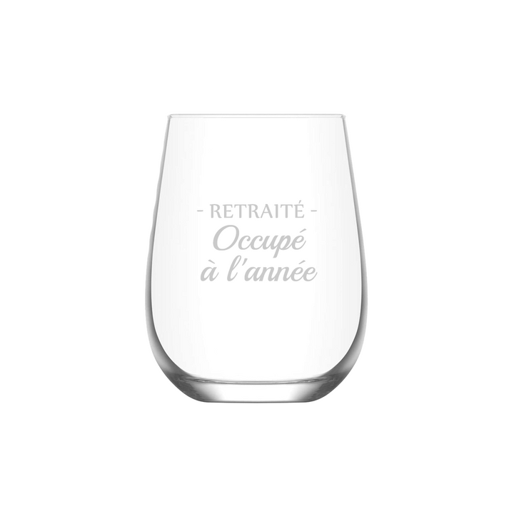 Verre gravé - Retraité Occupé à l'année