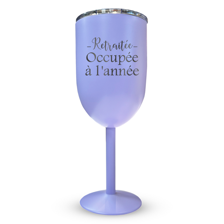 Verre gravé - Retraitée Ocupée à l'année