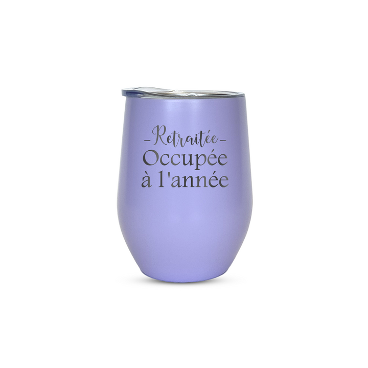 Verre gravé - Retraitée Ocupée à l'année
