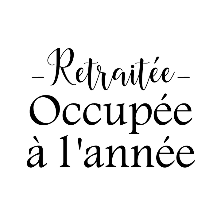 Verre gravé - Retraitée Ocupée à l'année