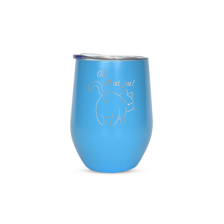 Verre gravé - Oh, Chat pu