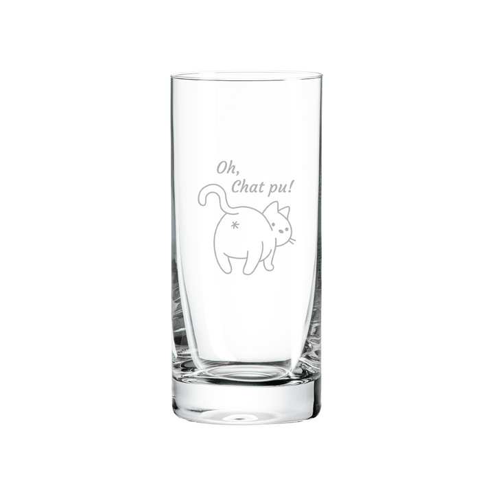 Verre gravé - Oh, Chat pu