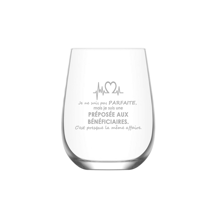 Verre gravé - Préposée aux bénéficaires