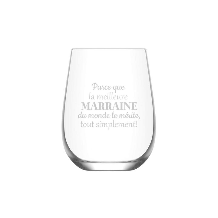 Verre gravé - Parce que la meilleure Marraine