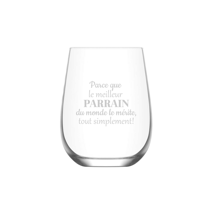 Verre gravé - Parce que le meilleur Parrain