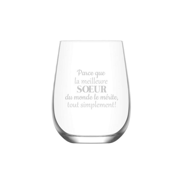 Verre gravé - Parce que la meilleure soeur