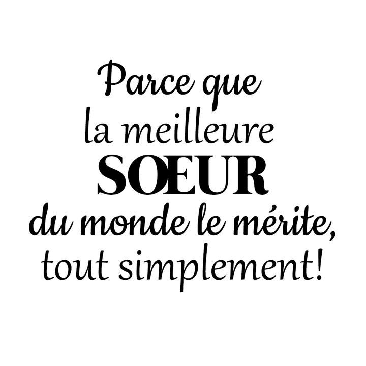 Verre gravé - Parce que la meilleure soeur