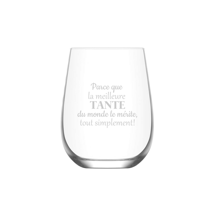 Verre gravé - Parce que la meilleure tante