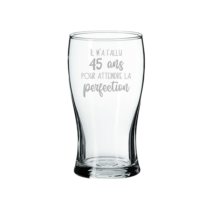 Verre gravé - Il m'a fallu ... pour atteindre la perfection (Âge)