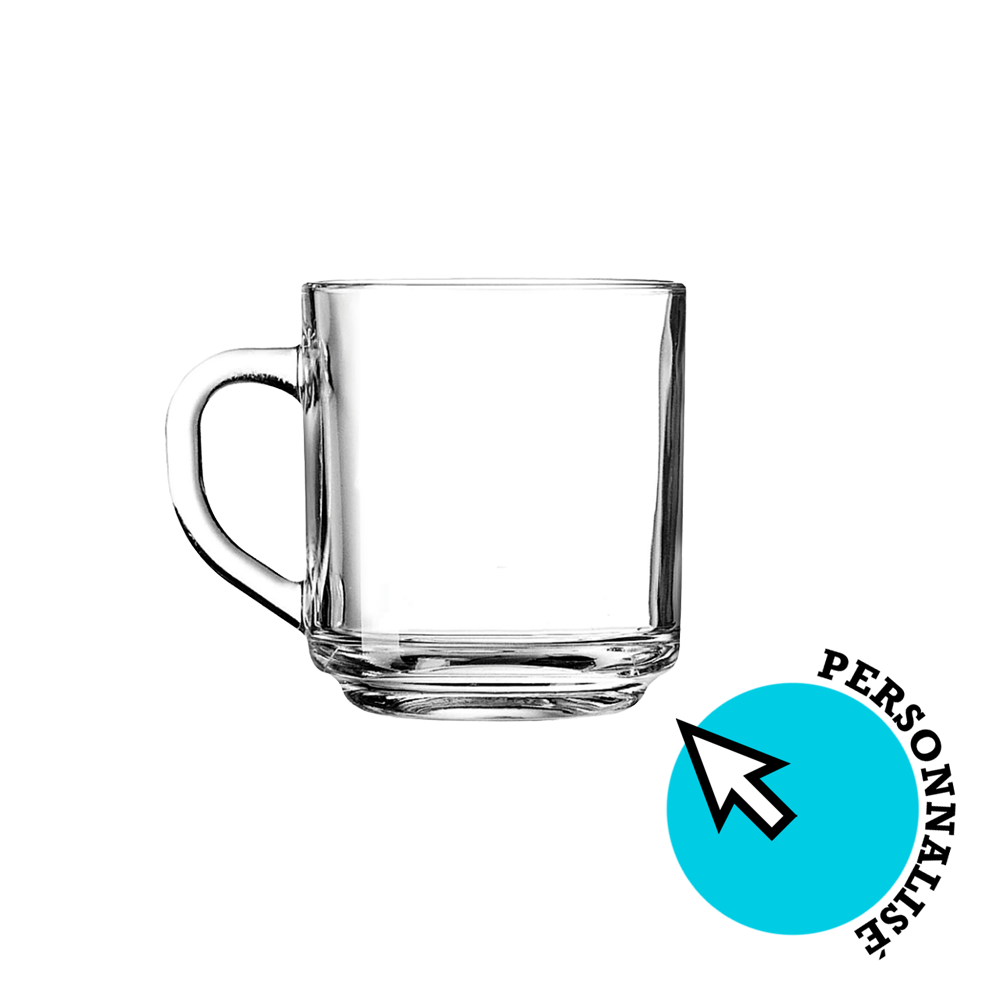 Tasse de café en verre 10 oz personnalisable