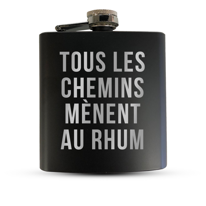 Verre gravé - Tous les chemins mènent au rhum