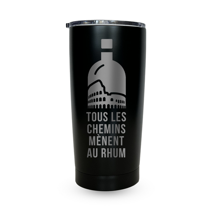 Verre gravé - Tous les chemins mènent au rhum