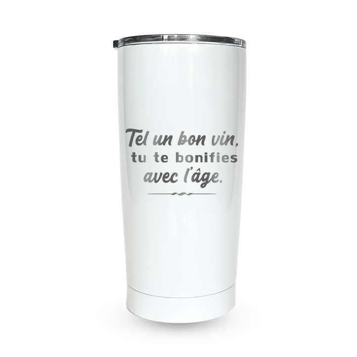 Verre gravé - Tel un bon vin, tu te bonifies avec l'âge