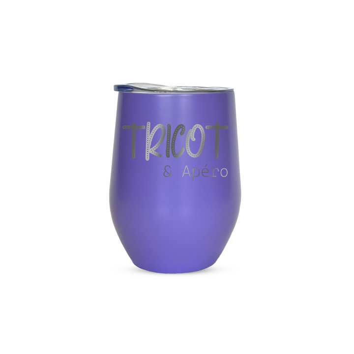 Verre gravé - tricot & apéro