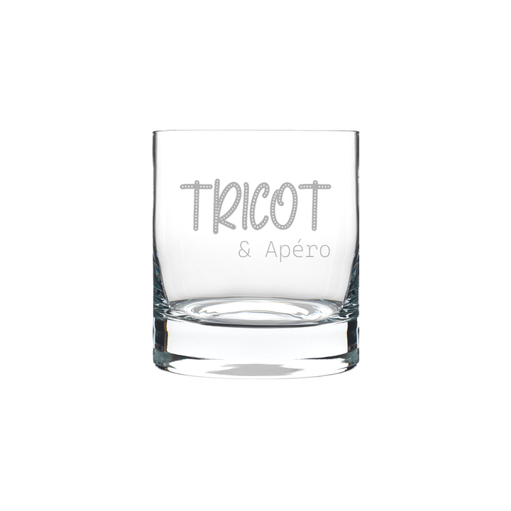 Verre gravé - tricot & apéro