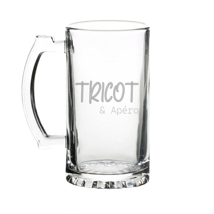 Verre gravé - tricot & apéro